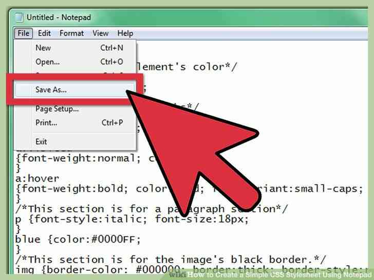 Cómo Crear una Simple hoja de estilos CSS con el Bloc de notas