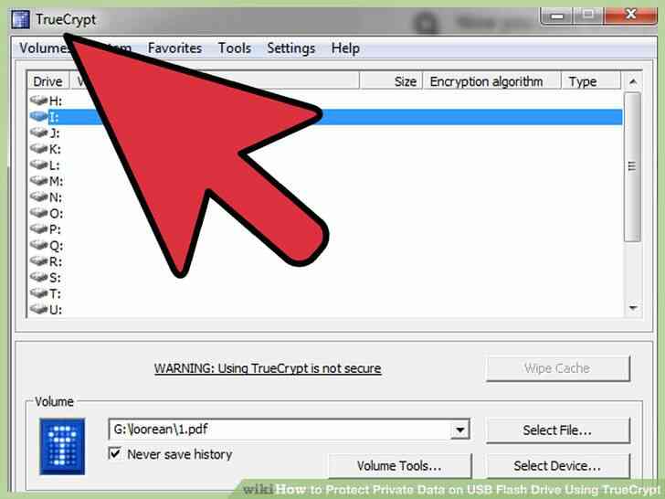 Imagen titulada Proteger los Datos Privados en la Unidad de memoria Flash USB Uso de TrueCrypt Paso 12
