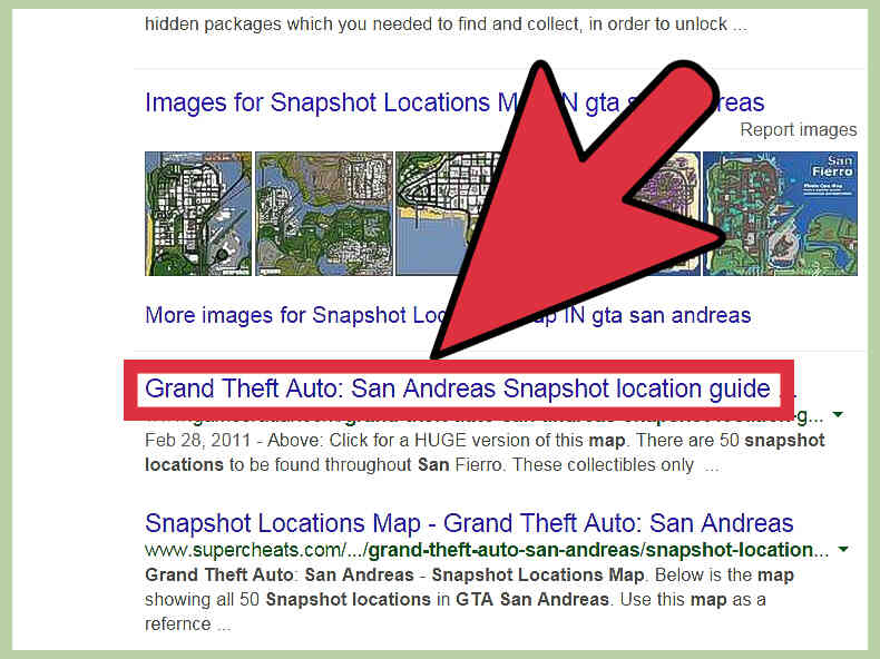 gta san andreas snapshots map