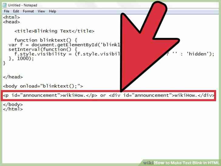 Imagen titulada Hacer que el Texto Parpadee en HTML Paso 9