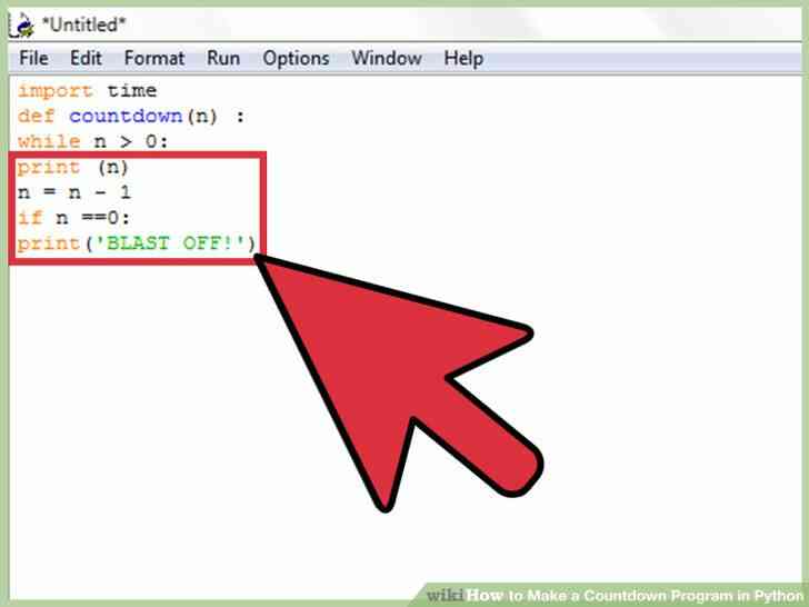 Imagen titulada Hacer una cuenta Regresiva Programa en Python Paso 6