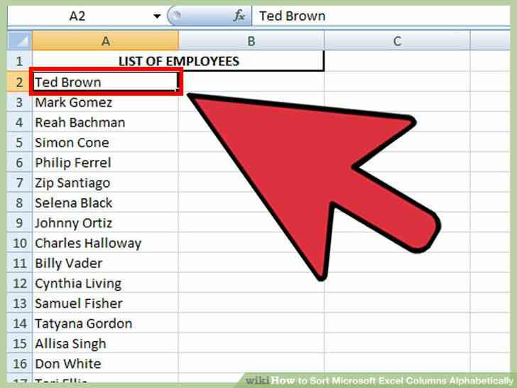 Imagen titulada Tipo Microsoft Excel las Columnas por orden alfabético Paso 6