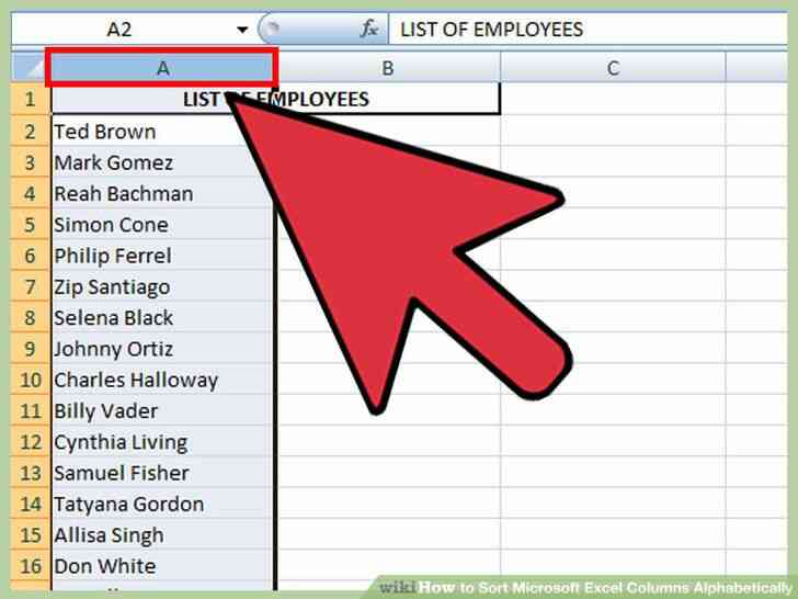 Imagen titulada Tipo Microsoft Excel las Columnas por orden alfabético Paso 2