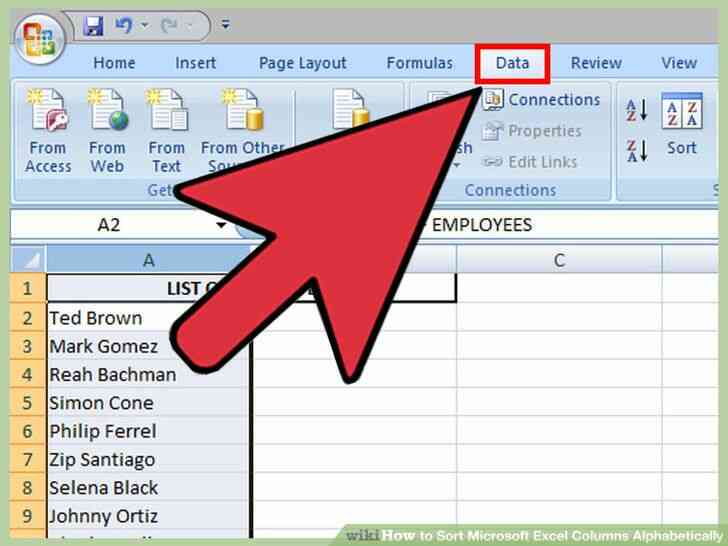 Imagen titulada Tipo Microsoft Excel las Columnas por orden alfabético Paso 3