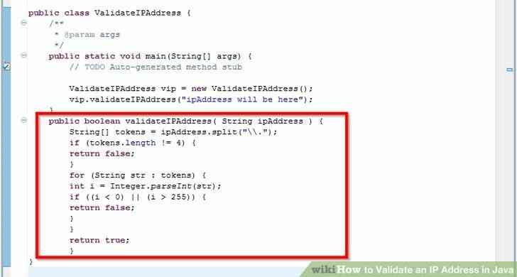 Imagen titulada Validar una Dirección IP en Java Paso 2