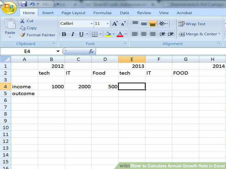 Imagen titulada Calcular la Tasa de Crecimiento Anual en Excel Paso 5