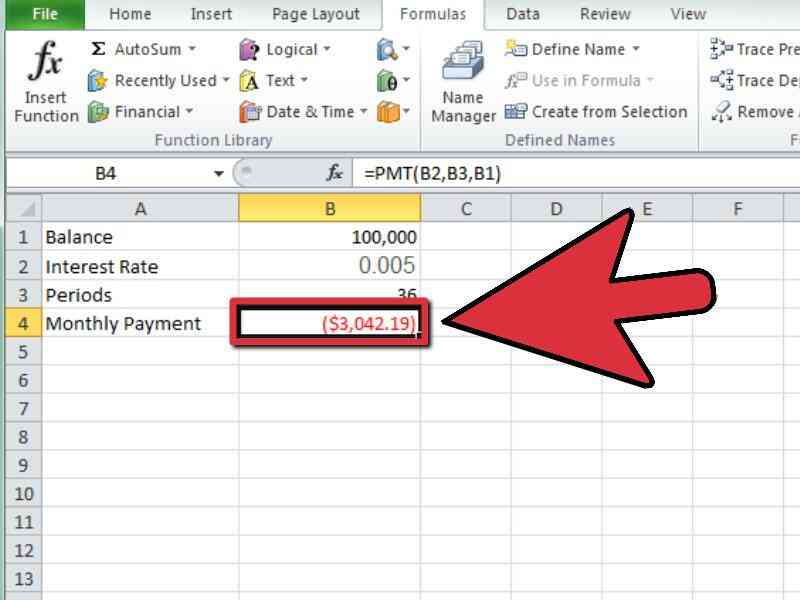 Cómo Calcular un Pago Mensual en Excel