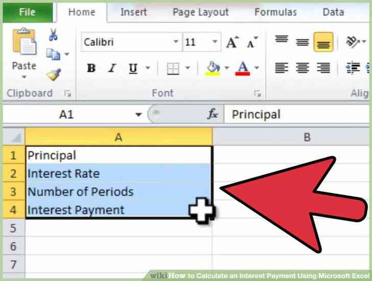 Imagen titulada Calcular un Pago de Intereses Utilizando Microsoft Excel Paso 1