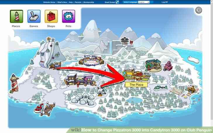 Imagen titulada Cambio de Pizzatron 3000 en Candytron 3000 en Club Penguin Paso 1
