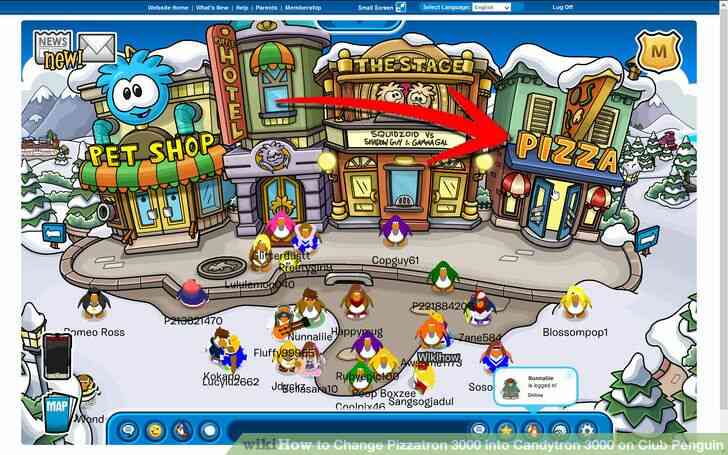 Imagen titulada Cambio de Pizzatron 3000 en Candytron 3000 en Club Penguin Paso 2