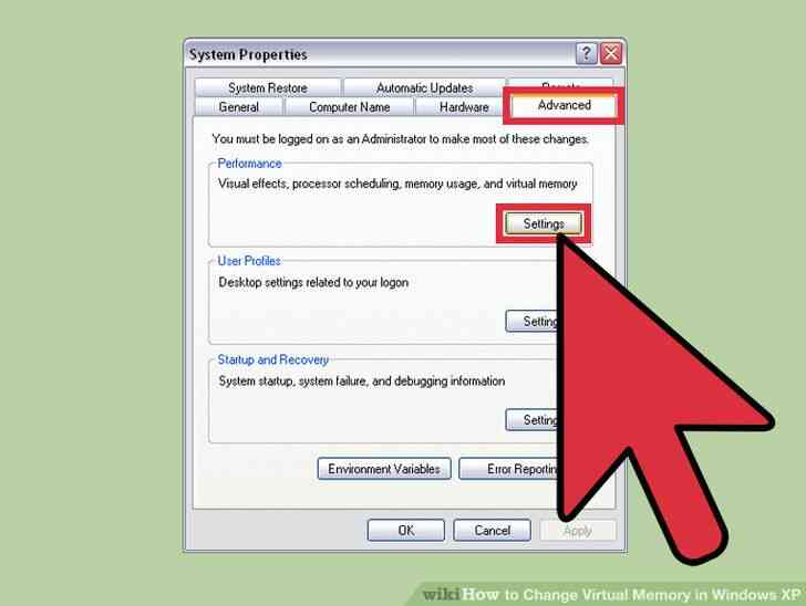 Imagen titulada Cambiar la Memoria Virtual en Windows XP Paso 2