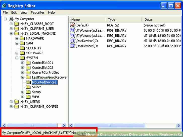 Imagen titulada Cambiar la Letra de Unidad de Windows Utilizando el Registro en Xp Paso 8