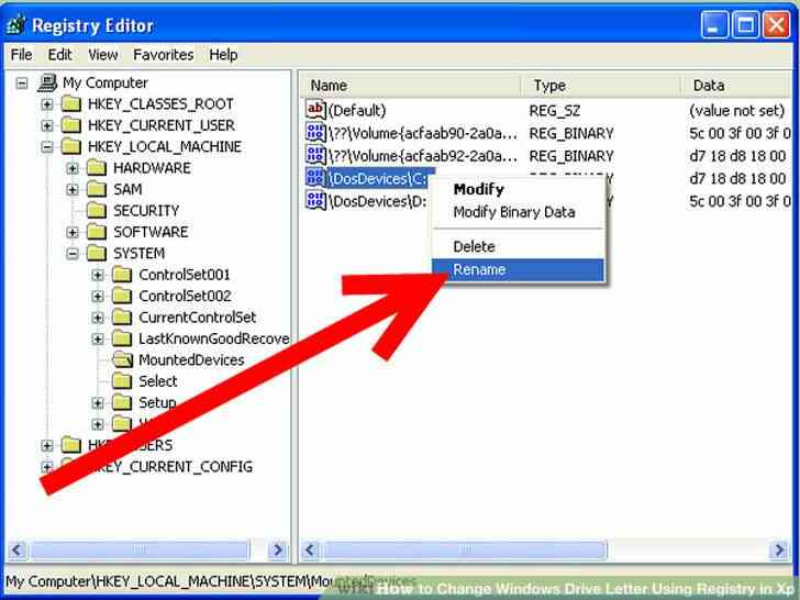 Imagen titulada Cambiar la Letra de Unidad de Windows Utilizando el Registro en Xp Paso 10