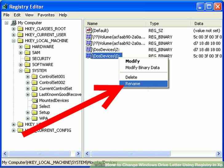 Imagen titulada Cambiar la Letra de Unidad de Windows Utilizando el Registro en Xp Paso 13