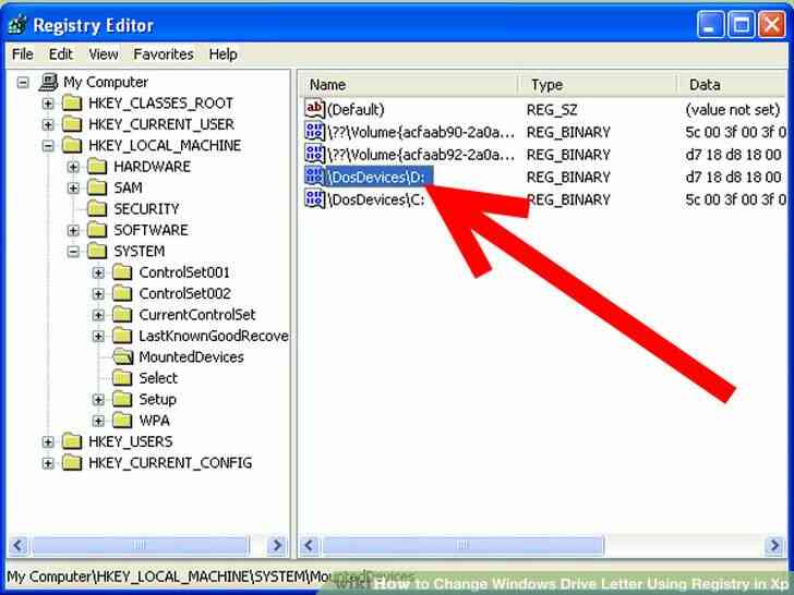 Imagen titulada Cambiar la Letra de Unidad de Windows Utilizando el Registro en Xp Paso 15