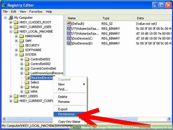 Imagen titulada Cambiar la Letra de Unidad de Windows Utilizando el Registro en Xp Paso 5