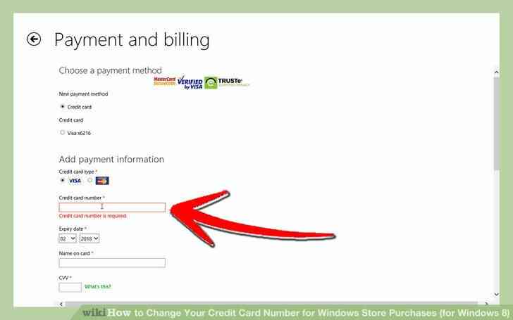 Imagen titulada Cambiar Su Número de Tarjeta de Crédito para las Compras de la Tienda de Windows (Windows 8) Paso 6