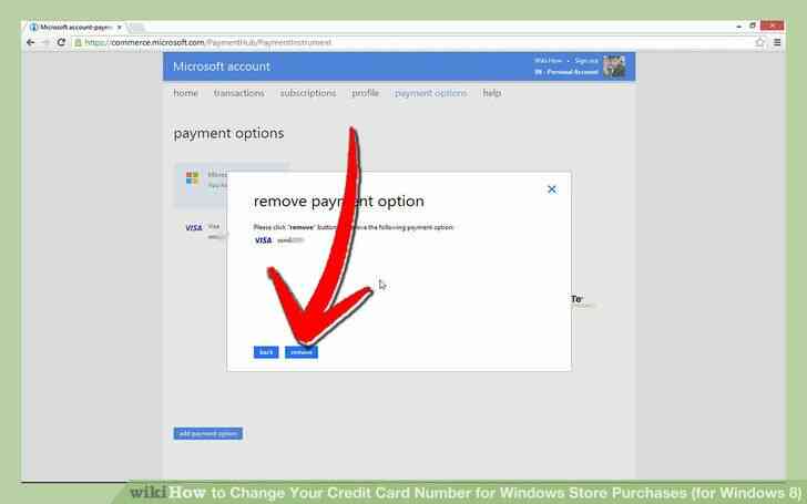 Imagen titulada Cambiar Su Número de Tarjeta de Crédito para las Compras de la Tienda de Windows (Windows 8) Paso 12Bullet1