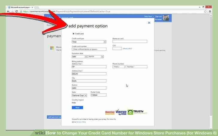 Imagen titulada Cambiar Su Número de Tarjeta de Crédito para las Compras de la Tienda de Windows (Windows 8) Paso 13