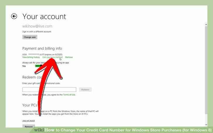 Imagen titulada Cambiar Su Número de Tarjeta de Crédito para las Compras de la Tienda de Windows (Windows 8) Paso 4