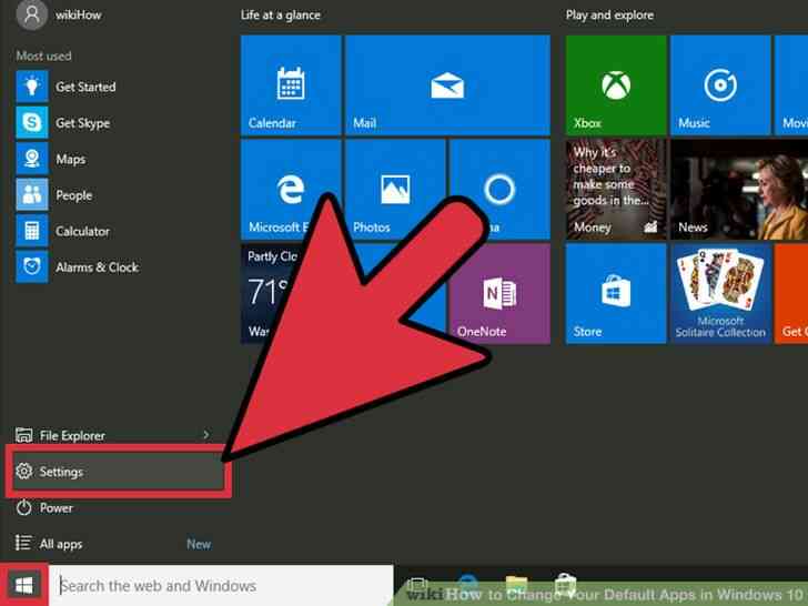 Imagen titulada Cambiar la opción Predeterminada de las Aplicaciones en Windows 10 Paso 1