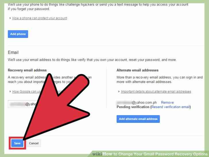 Imagen titulada Cambiar Tu cuenta de Gmail Opciones de Recuperación de Contraseña de Step 7