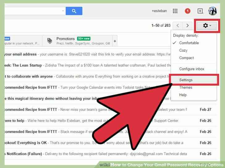 Imagen titulada Cambiar Tu cuenta de Gmail Opciones de Recuperación de Contraseña Paso 3