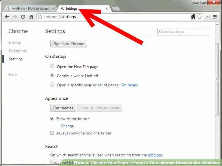 Imagen titulada Cambio de Google Chrome, Firefox la Página de Inicio de PC Paso 4