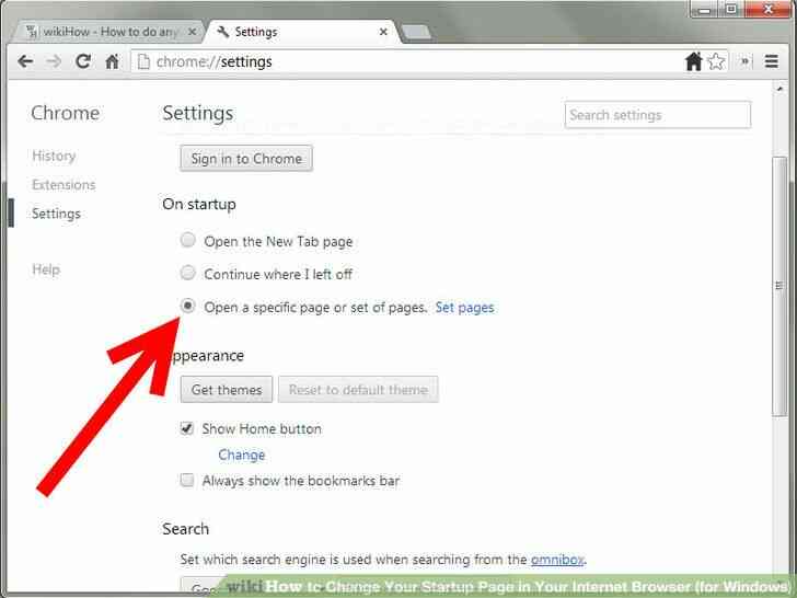 Imagen titulada Cambio de Google Chrome, Firefox la Página de Inicio de PC Paso 5