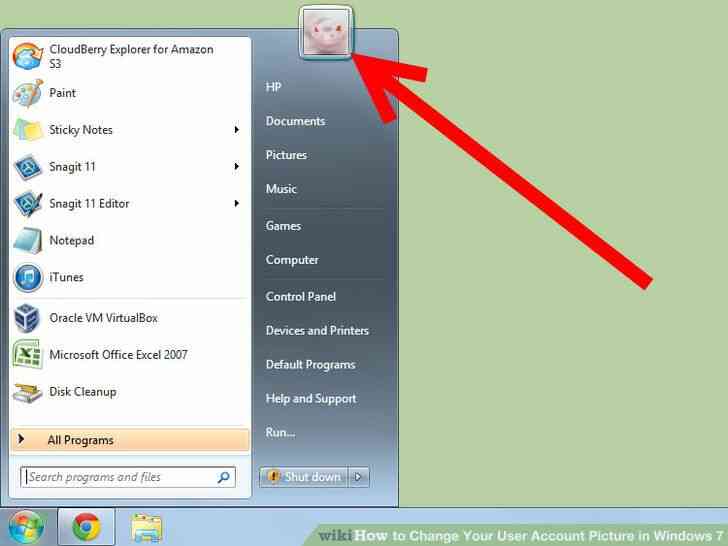 Imagen titulada Cambiar Su Imagen de Cuenta de Usuario en Windows 7 Paso 2