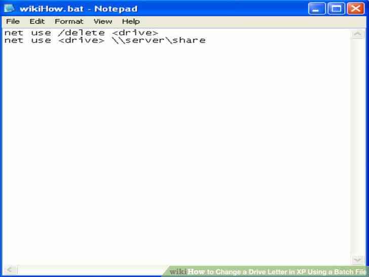 Imagen titulada Cambiar una Letra de Unidad en windows XP Mediante un Archivo por Lotes Paso 4
