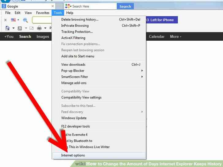 Imagen titulada Cambiar la Cantidad de Días de Internet Explorer Mantiene la Historia de Paso de 1