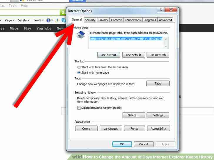 Imagen titulada Cambiar la Cantidad de Días de Internet Explorer Mantiene la Historia Paso 2