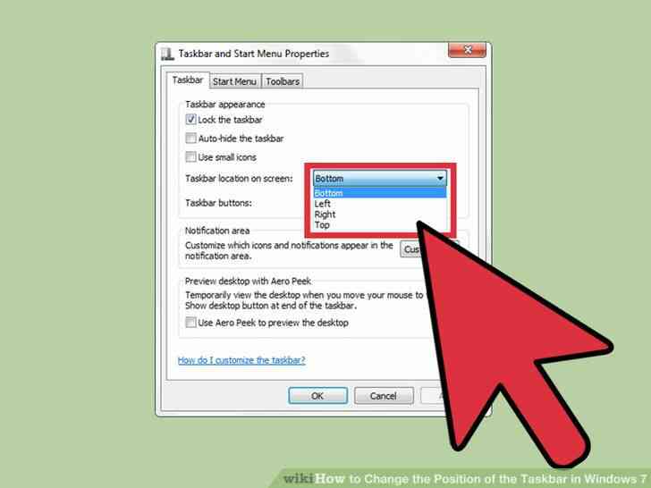 Imagen titulada Cambiar la Posición de la Barra de tareas en Windows 7 Paso 2