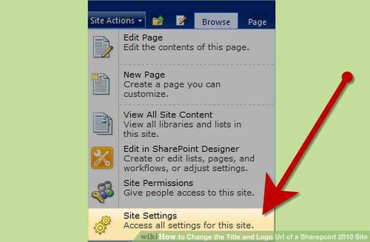 Imagen titulada Cambiar el Título y la Url del Logotipo de un Sitio de Sharepoint 2010 Paso 3