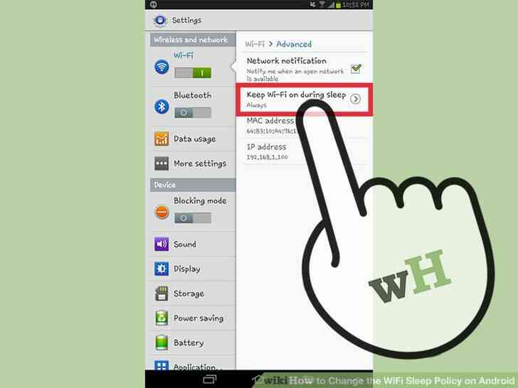 Imagen titulada Cambiar el WiFi Sueño Política en Android Paso 12