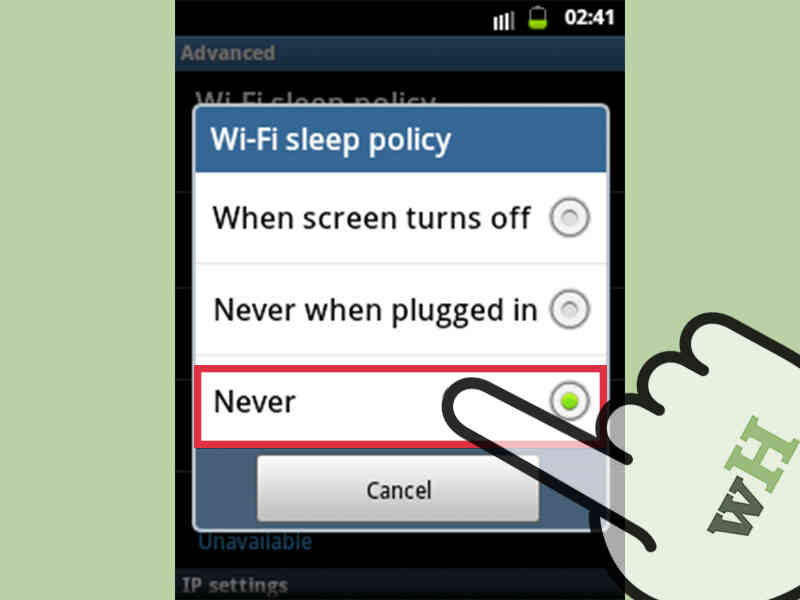 Cómo Cambiar el WiFi Sueño Política en Android