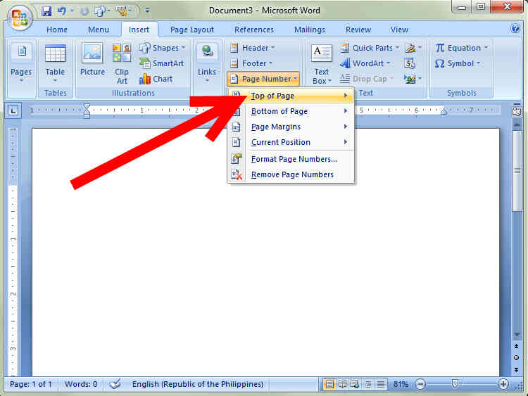 How To Put Page Numbers On Microsoft Word Document