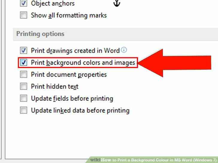 hide formatting marks in word windows 7