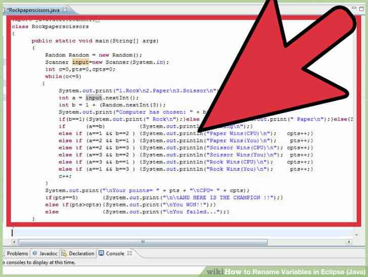 Imagen titulada cambiar el nombre de las Variables en Eclipse (Java) Paso 4