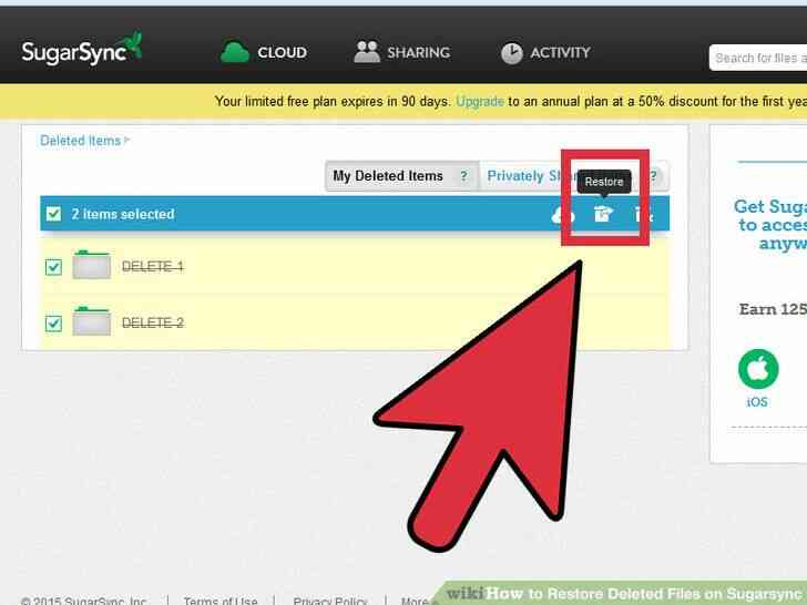 Cómo Restaurar Archivos Borrados en Sugarsync